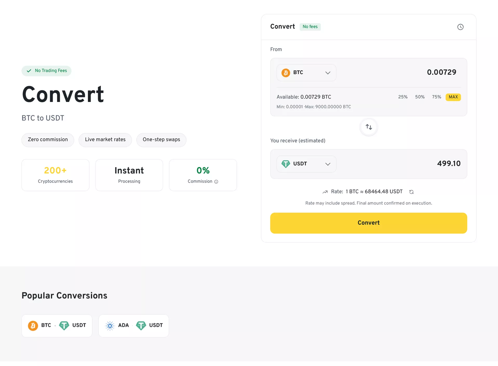 CEX Crypto Exchange Script — Swap / Convert