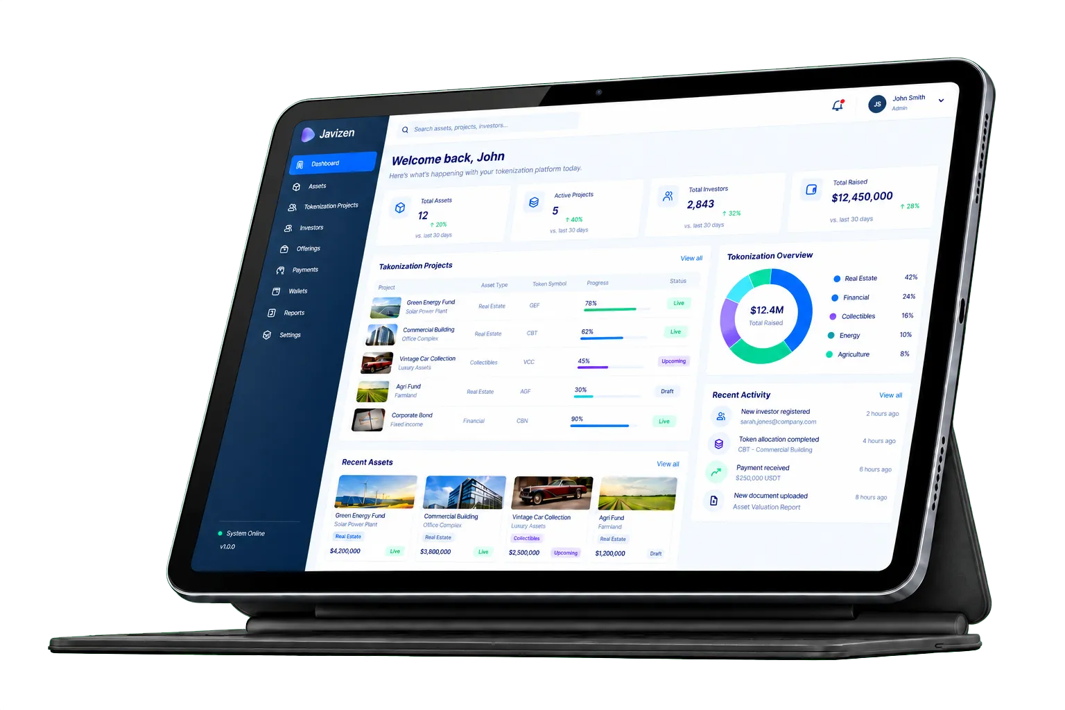 Real-World Asset Tokenization Platform interface