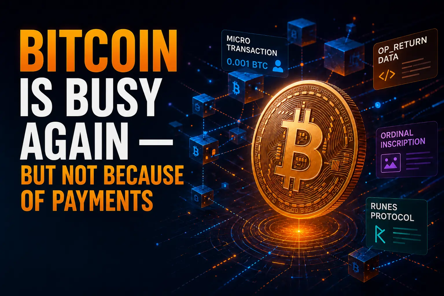 Bitcoin Is Busy Again — But Not Because of Payments